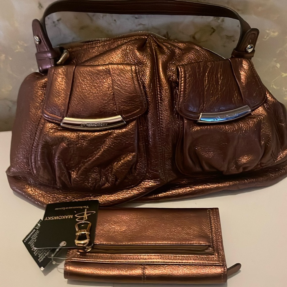 Bronze brand new purse and wallet